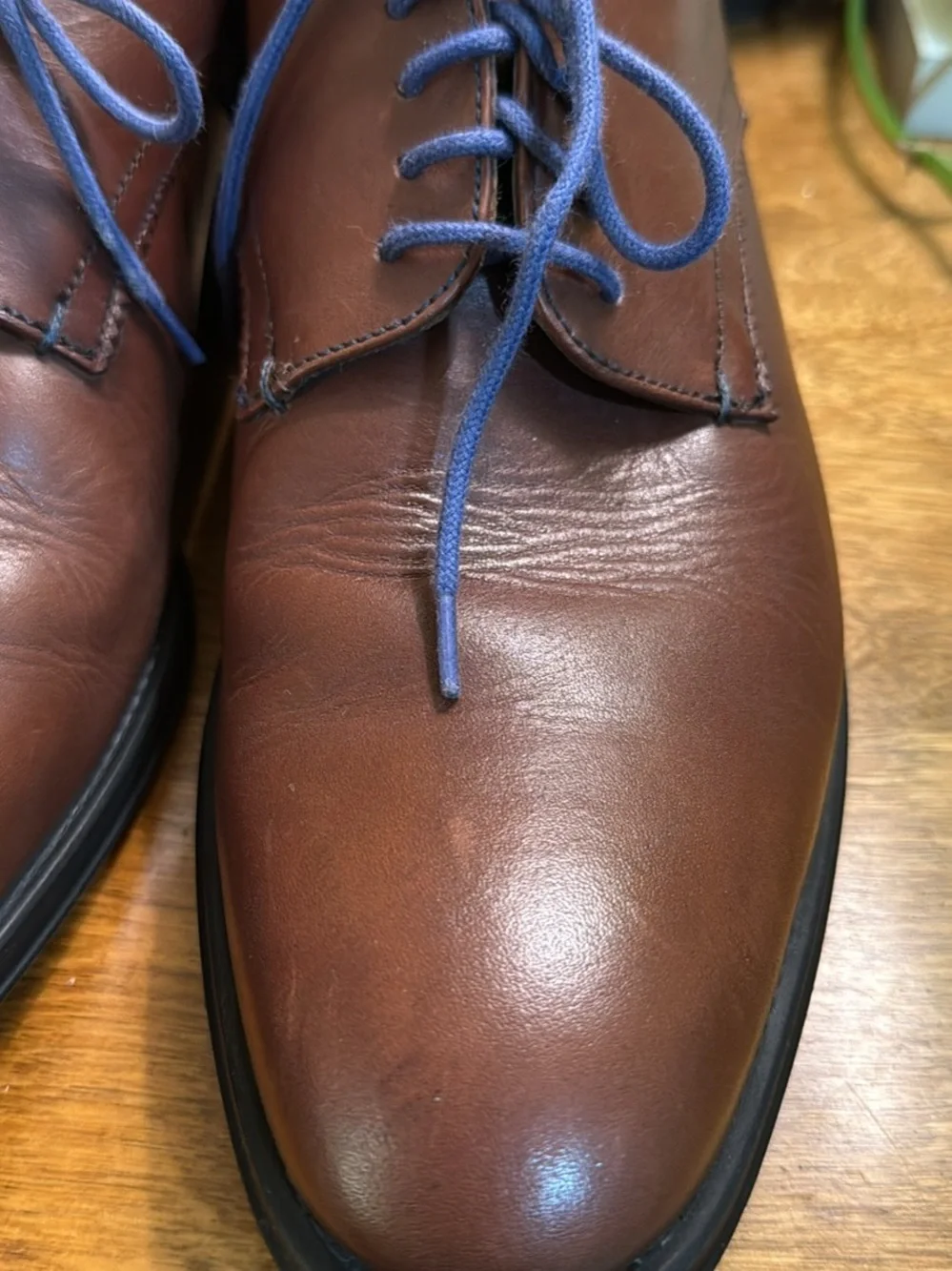 Ted Baker Brown Leather Derbys with Blue Detailing